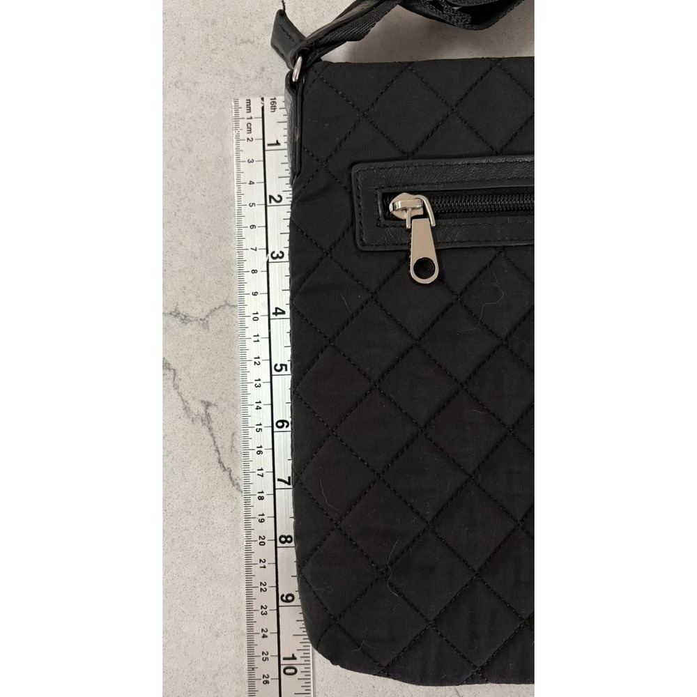 Bugatti Women's Quilted Nylon Crossbody Bag Black Messenger Shoulder Excellent - Picture 11 of 13